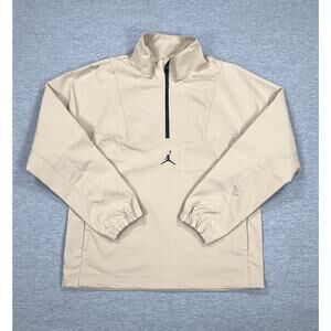 Jordan Sport Woven 1/4 Zip Golf Jacket Khaki Tan DZ0553-200 Men's Small